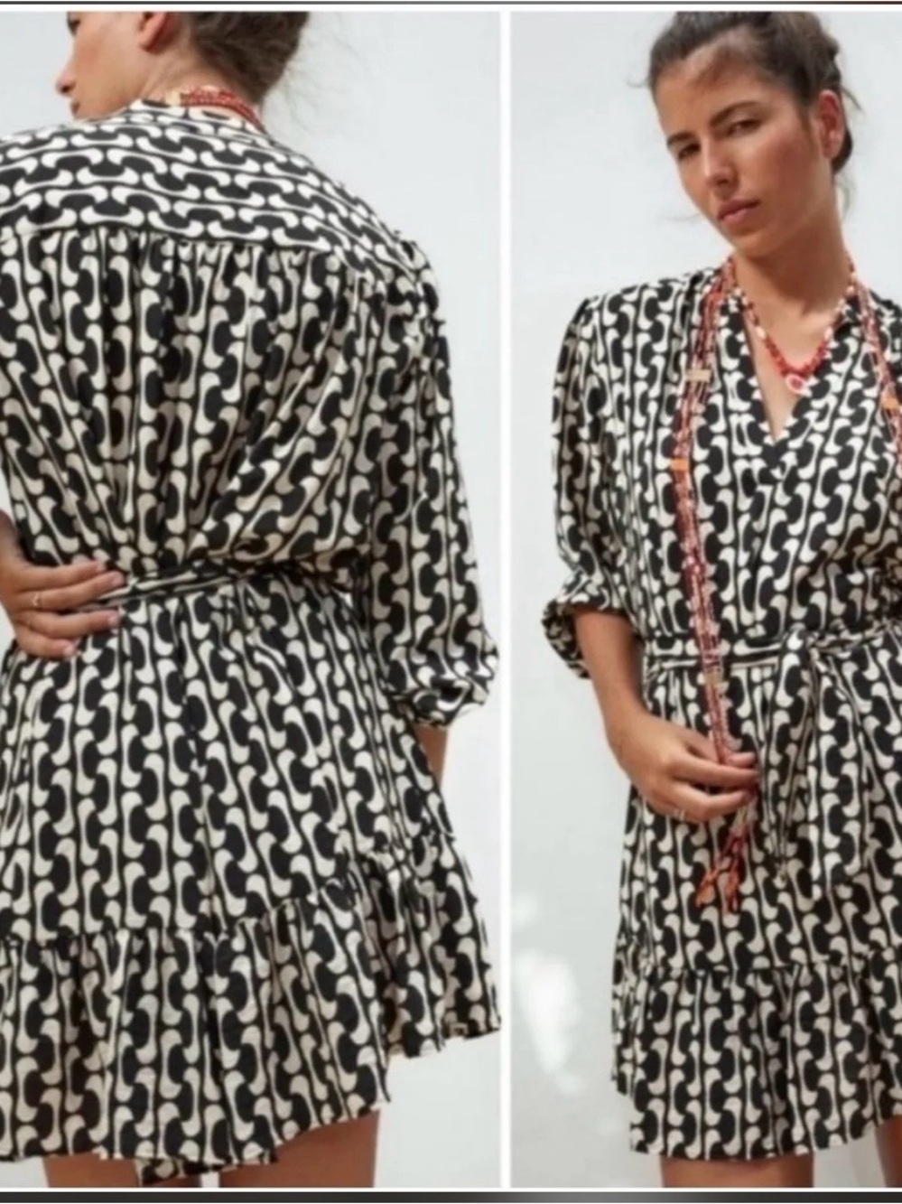 Zara geometric print dress Size L
